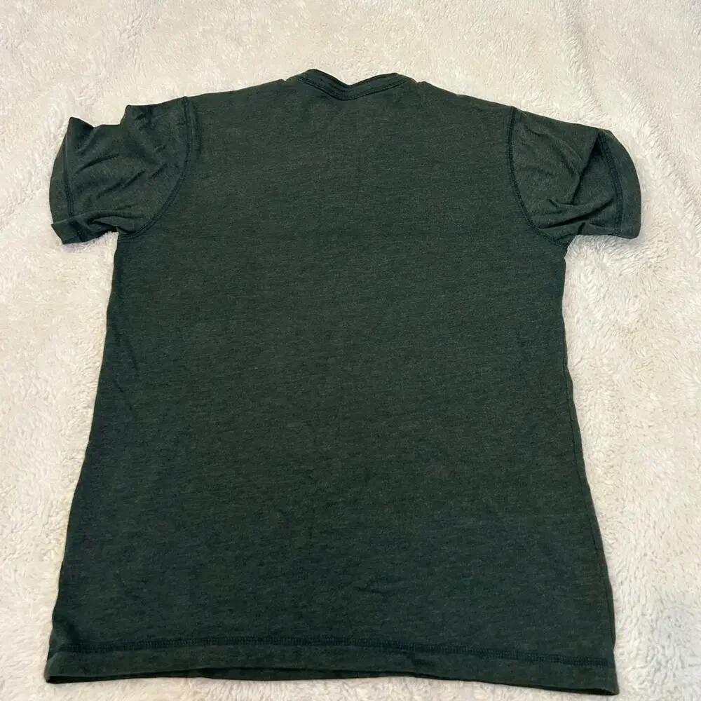 Old Navy VTG Mens Y2K M Green Short Sleeve College Preppy Casual Cotton Clean - Picture 3 of 7